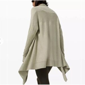LULULEMON Cashlu Knit Wrap Cardigan Heathered Rosemary Green Women's Med/Lg B33